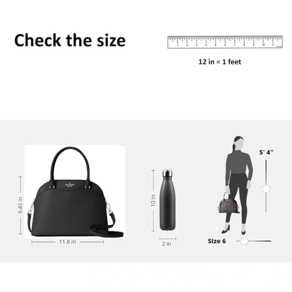 New Kate Spade New York Medium Dome Satchel Saffiano Leather Black with tags⭐️⭐️ - Picture 13 of 16